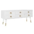 Kép 2/7 - Tv-s szekrény mdf, lucfenyő 120x42x54 cm fehér, arany