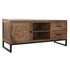 Kép 2/8 - Tv-s szekrény teakfa, fém 125x40x55 cm barna