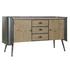 Kép 2/8 - Tv-s szekrény tömörfa, fém 144x47x76 cm natúr, szürke