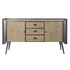 Kép 8/8 - Tv-s szekrény tömörfa, fém 144x47x76 cm natúr, szürke