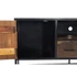 Kép 6/8 - Tv-s szekrény újrahasznosított fa, mangófa, fém 135x42x60 cm sötétbarna, fekete