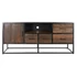 Kép 8/8 - Tv-s szekrény újrahasznosított fa, mangófa, fém 135x42x60 cm sötétbarna, fekete