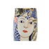 Kép 3/5 - Váza arc porcelán 14x14x39 cm színes, kék