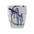 Kép 4/4 - Váza elefánt porcelán 16x16x37 cm fehér, kék