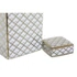 Kép 3/4 - Váza porcelán 14,5x14,5x30 cm fehér, arany