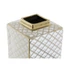 Kép 4/4 - Váza porcelán 14,5x14,5x30 cm fehér, arany