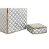 Kép 3/4 - Váza porcelán 15,5x15,5x22 cm fehér, arany