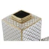 Kép 4/4 - Váza porcelán 15,5x15,5x22 cm fehér, arany