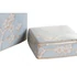 Kép 4/4 - Váza virágok porcelán 15,5x15,5x21,5 cm kék, narancssárga