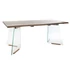 Kép 1/7 - Asztal mdf, üveg 180x90x76 cm barna, átlátszó