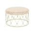 Kép 1/4 - Dohányzóasztal rattan, fém 48x48x30 cm natúr, krém