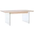 Kép 1/9 - Ebédlőasztal mdf, üveg 180x90x76 cm világosbarna, átlátszó
