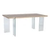 Kép 1/8 - Ebédlőasztal mdf, üveg 180x90x76 cm világosbarna, átlátszó