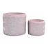 Kép 1/4 - Kaspó szett cement 17x17x15 cm pink, szürke 2 féle S/2