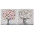 Kép 1/5 - Kép virágok vászon, mdf 60x2x60 cm fehér, pink 2 féle