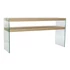 Kép 1/7 - Konzol asztal üveg, mdf 160x45x80 cm világosbarna, átlátszó