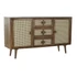 Kép 1/10 - Tálalószekrény mangófa, rattan 150,5x40,5x86 cm sötétbarna