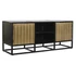 Kép 1/8 - Tv-s szekrény fa, fém 120x37x50 cm fekete, arany