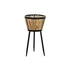 Kép 1/4 - Virágtartó rattan, fém 30x30x55 cm natúr, fekete
